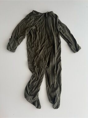 Mebie Baby Zippered Footie Pajamas Dark Green 6–12 Months